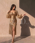 Rose gold sequin dress