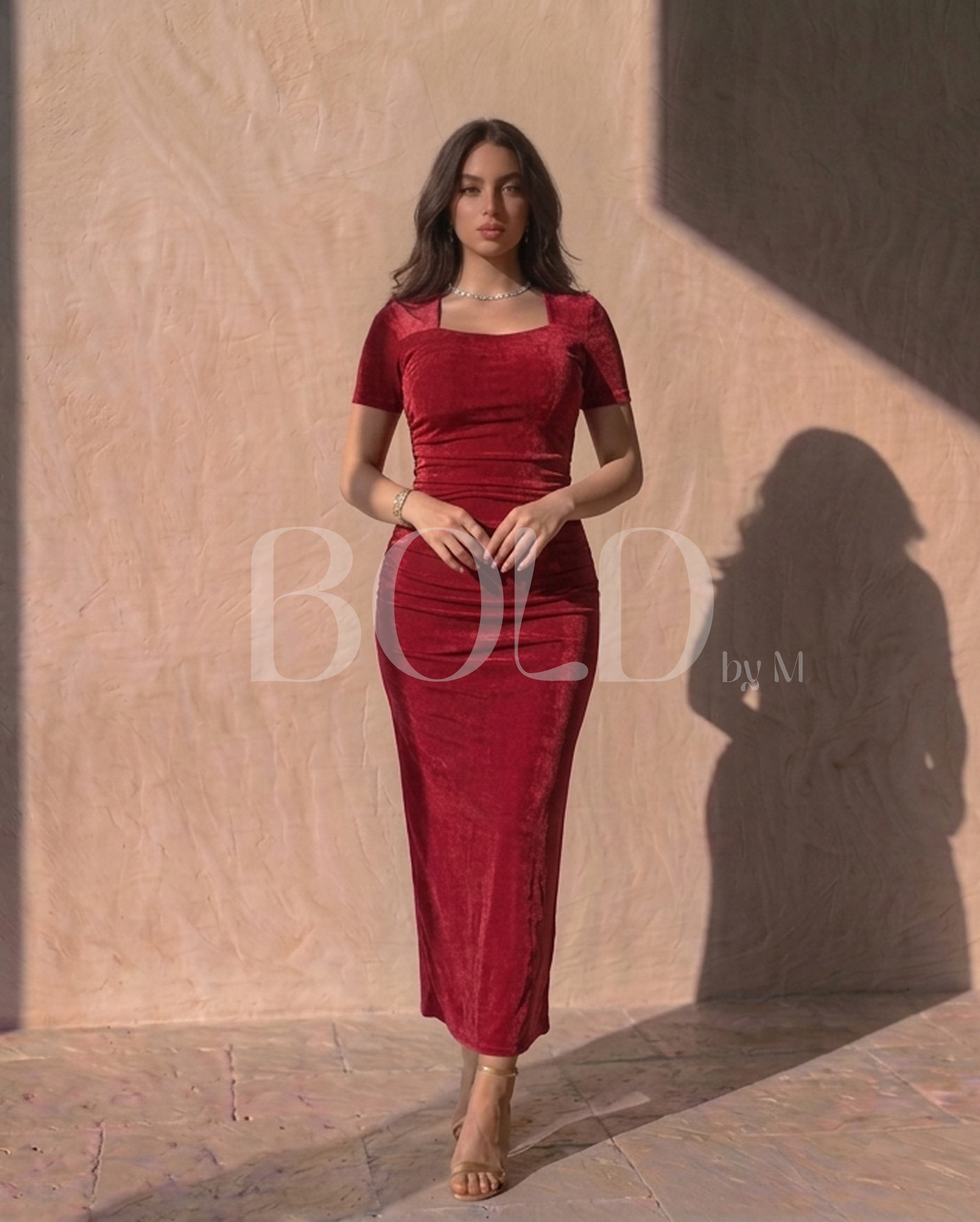 Red Fitted Long Suit